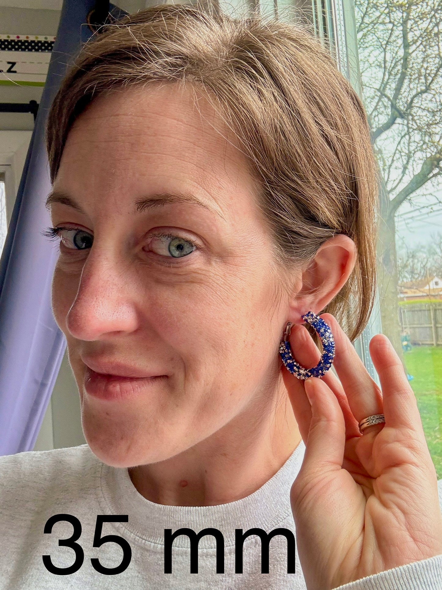 Sparkly hoops - black/silver (multiple sizes)