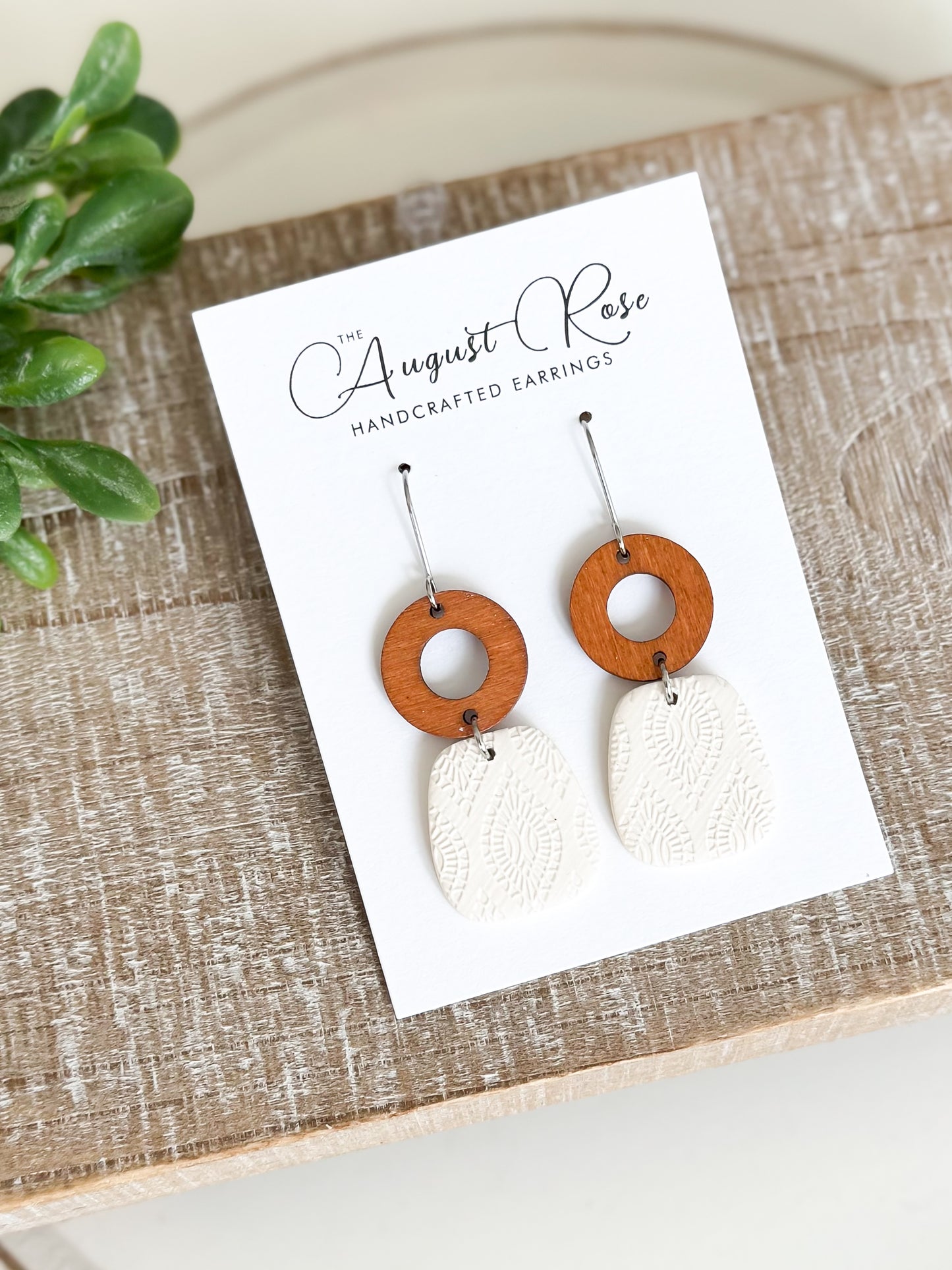 Cream quilted dangle